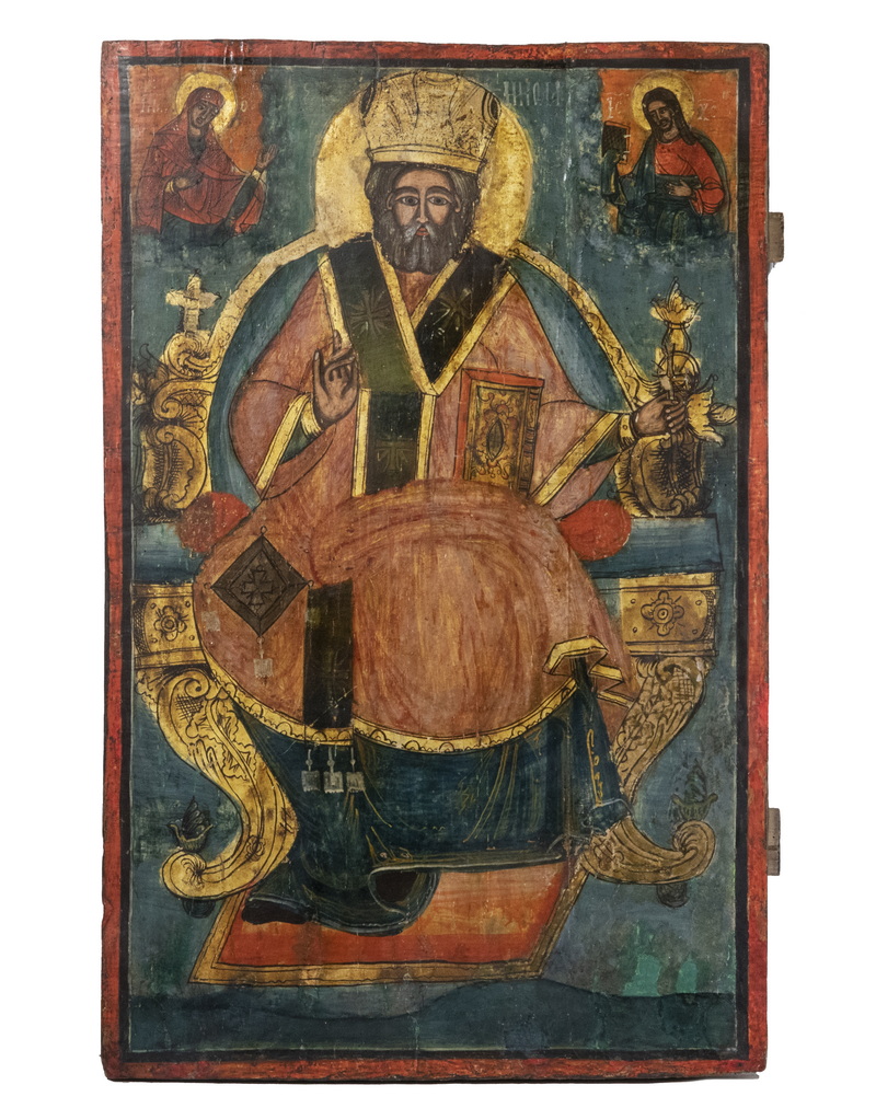 LARGE 18TH C. UKRANIAN ICON OF ST. NIKOLAS