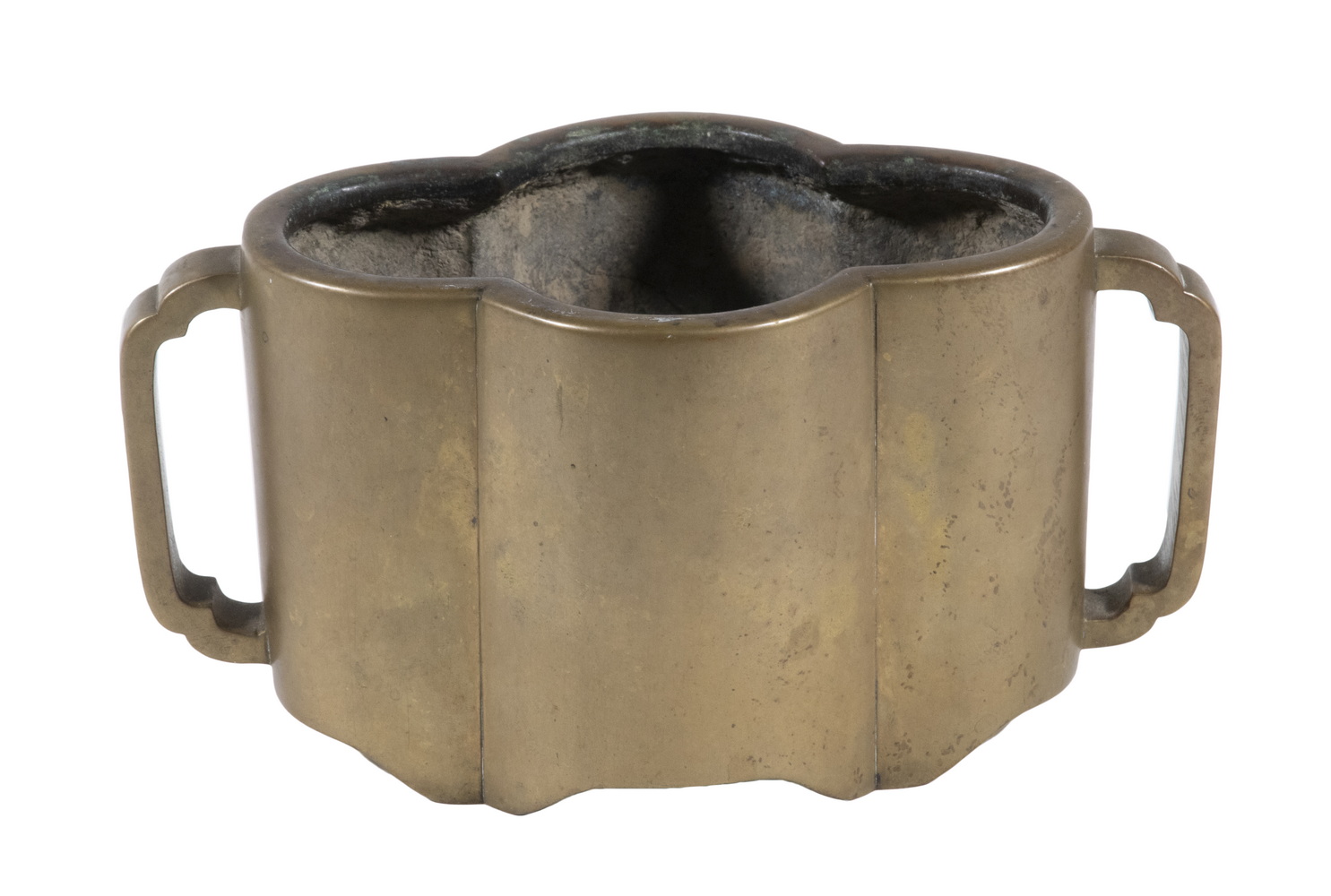 CHINESE BRONZE QUATREFOIL CENSER 17th