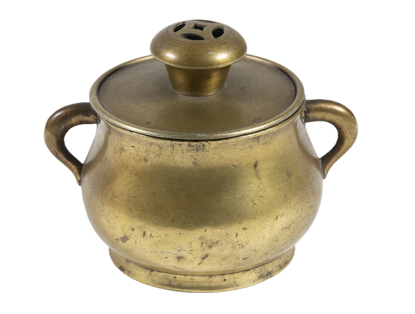 CHINESE BRONZE LIDDED CENSER 18th