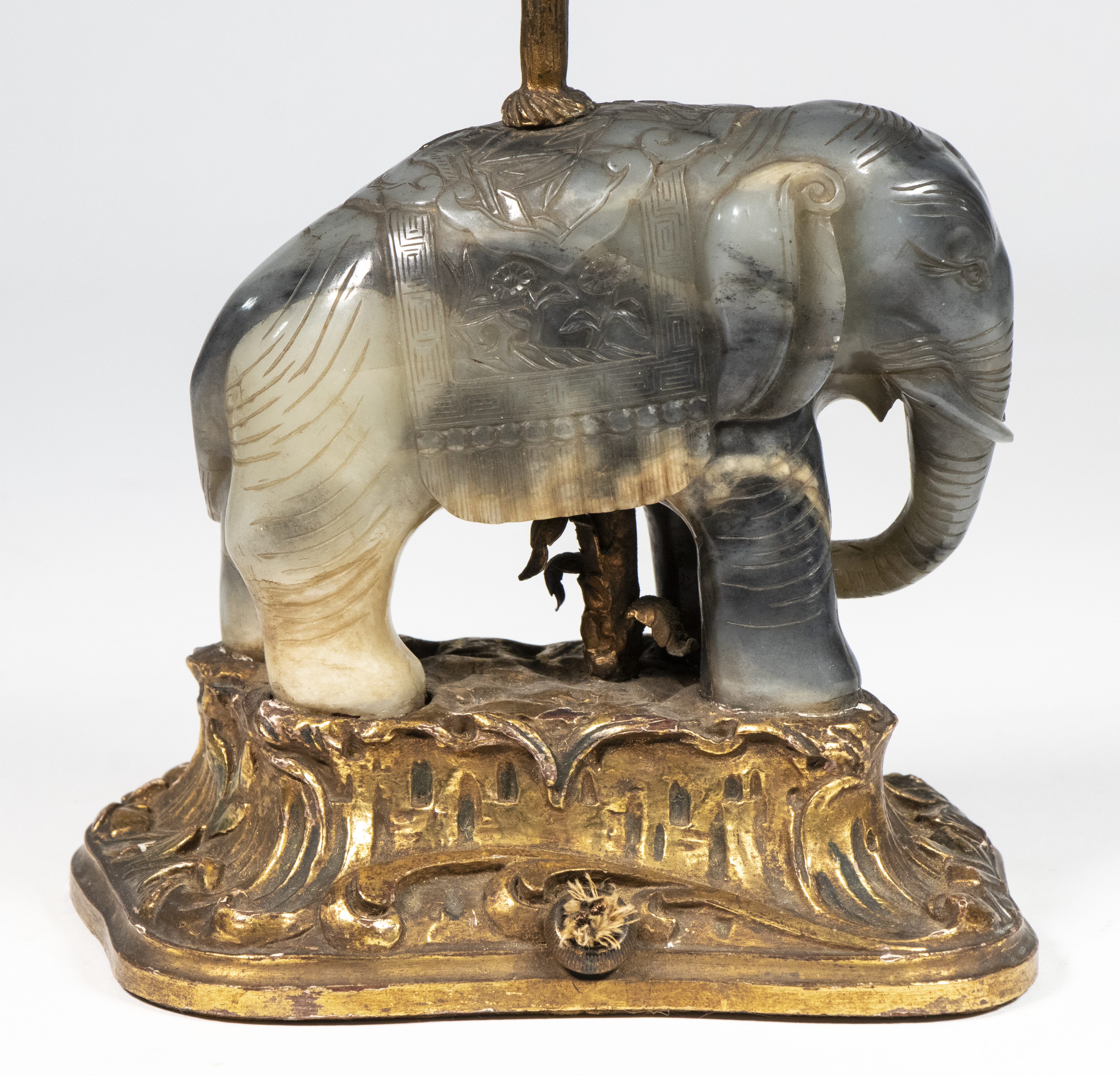 19TH C CHINESE GREY JADE ELEPHANT 2b45ac