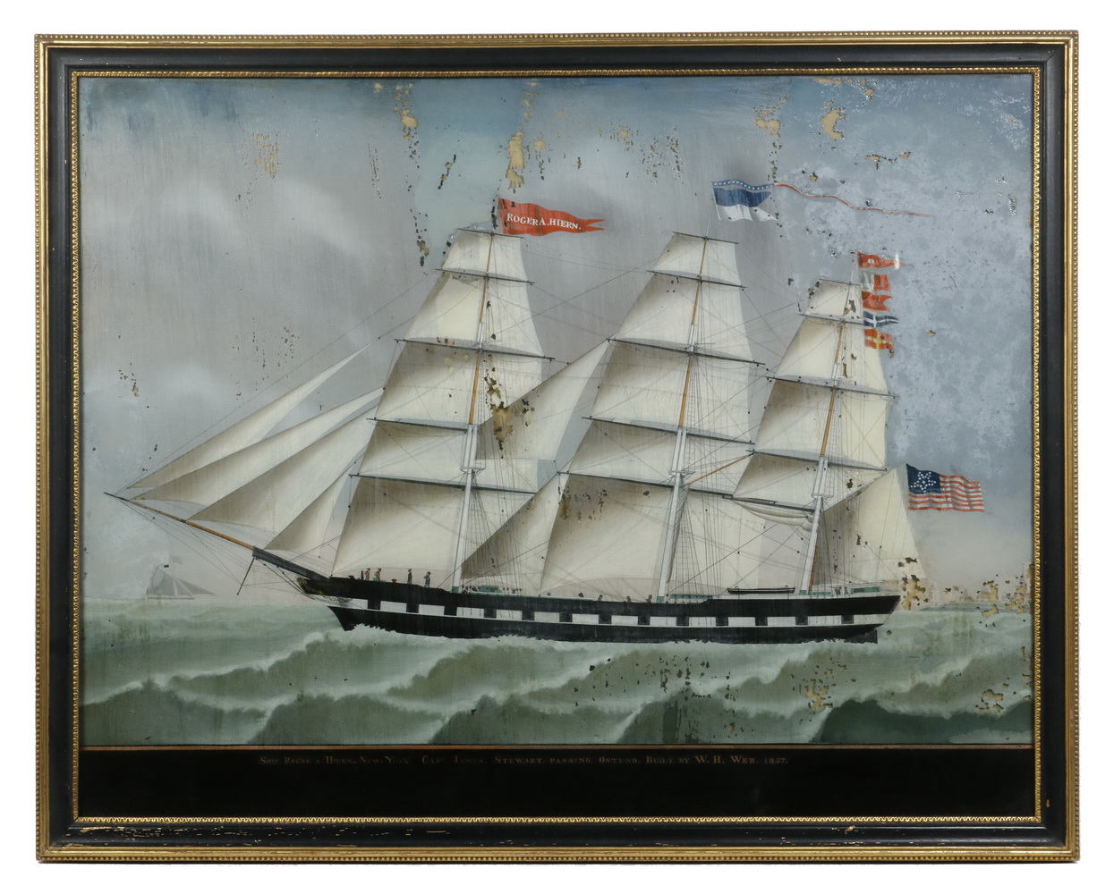PERIOD REVERSE GLASS PAINTING OF 2b4758