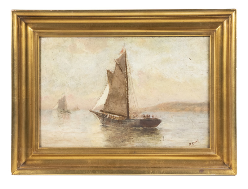 MARITIME OIL PAINTING SIGNED "A.