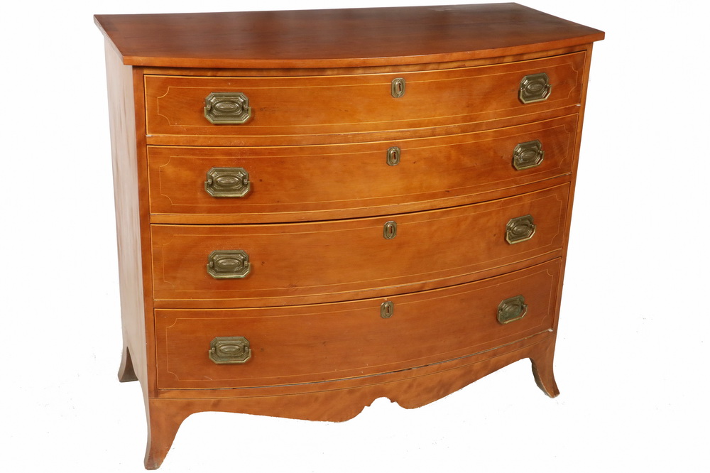 BOW FRONT HEPPLEWHITE CHEST English,