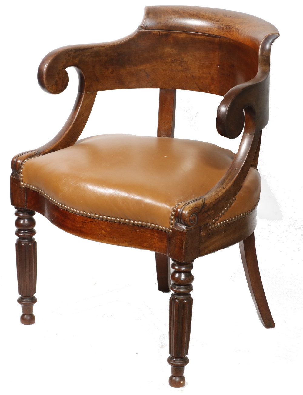 GEORGE IV CARVED MAHOGANY CHAIR,