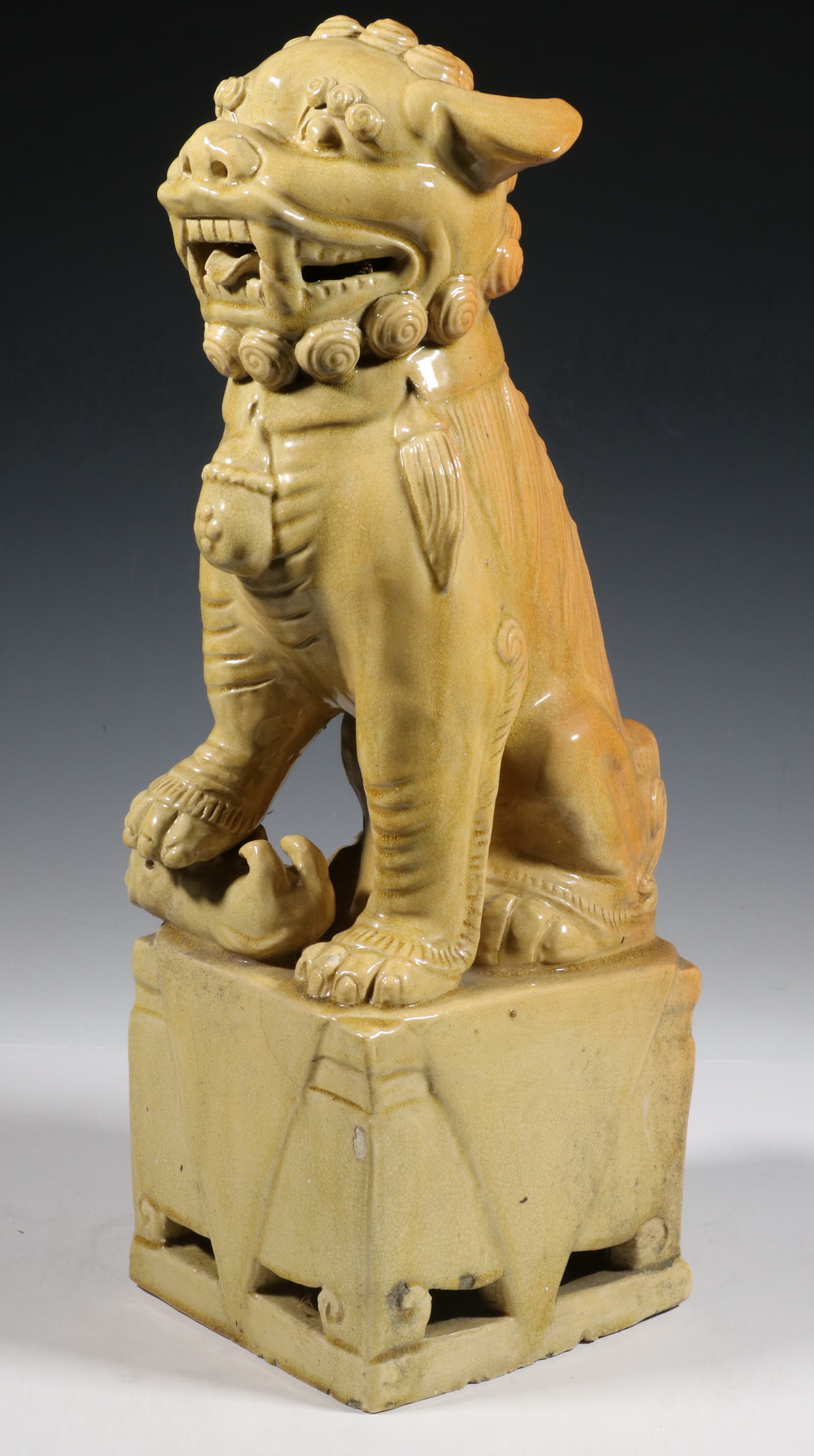 CHINESE POTTERY FOO DOG White Clay