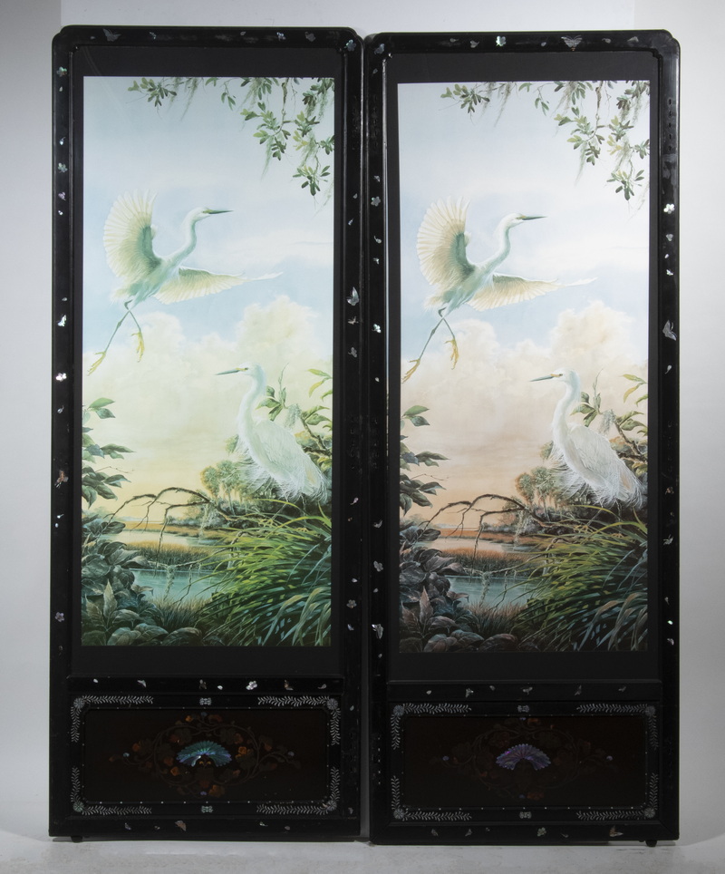 PR OF FAUX PAINTED CHINESE PANELS