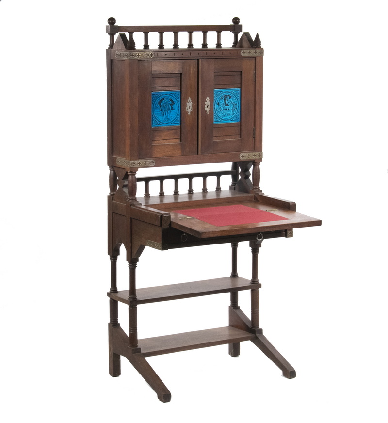 AESTHETIC MOVEMENT DESK WITH SHAKESPEAREAN 2b4919