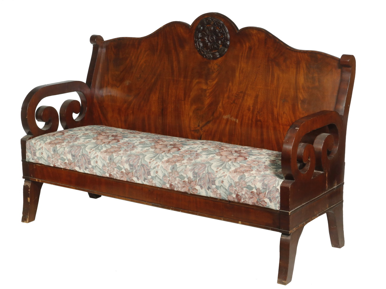 RUSSIAN PARLOR SETTEE 19th c Mahogany 2b4933