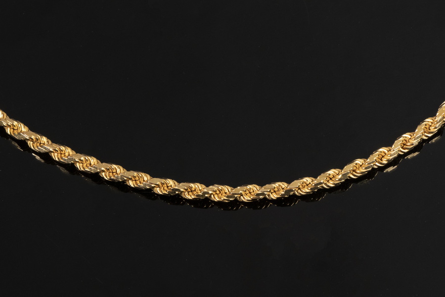 14 K GOLD WOVEN ROPE FORM NECKLACE 2b4965