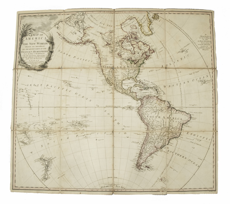 RARE 1797 BRITISH FOLDING MAP OF