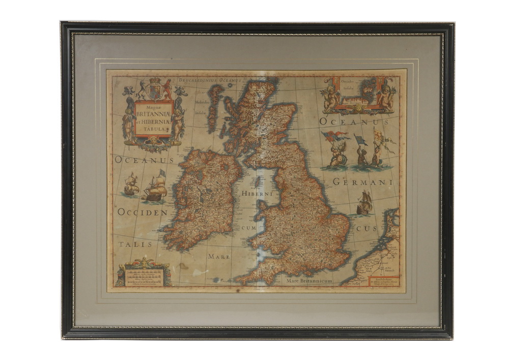 1631 BLAEU MAP OF THE BRITISH ISLES,