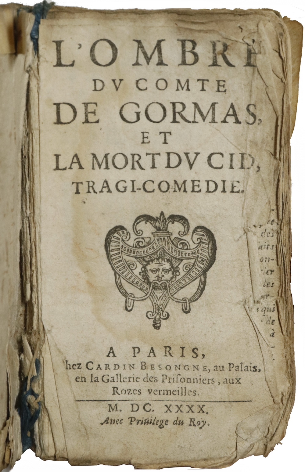 EXTREMELY RARE 1640 FRENCH PLAYSCRIPT 2b4a2a