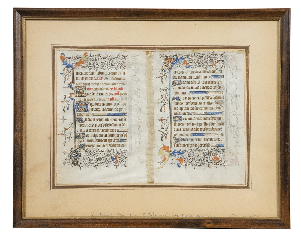 A DOUBLE LEAF OF 15TH C. ILLUMINATED