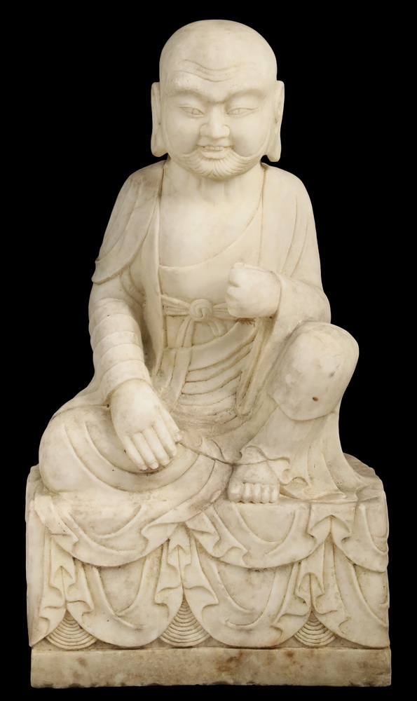 JAPANESE WHITE MARBLE BUDDHIST