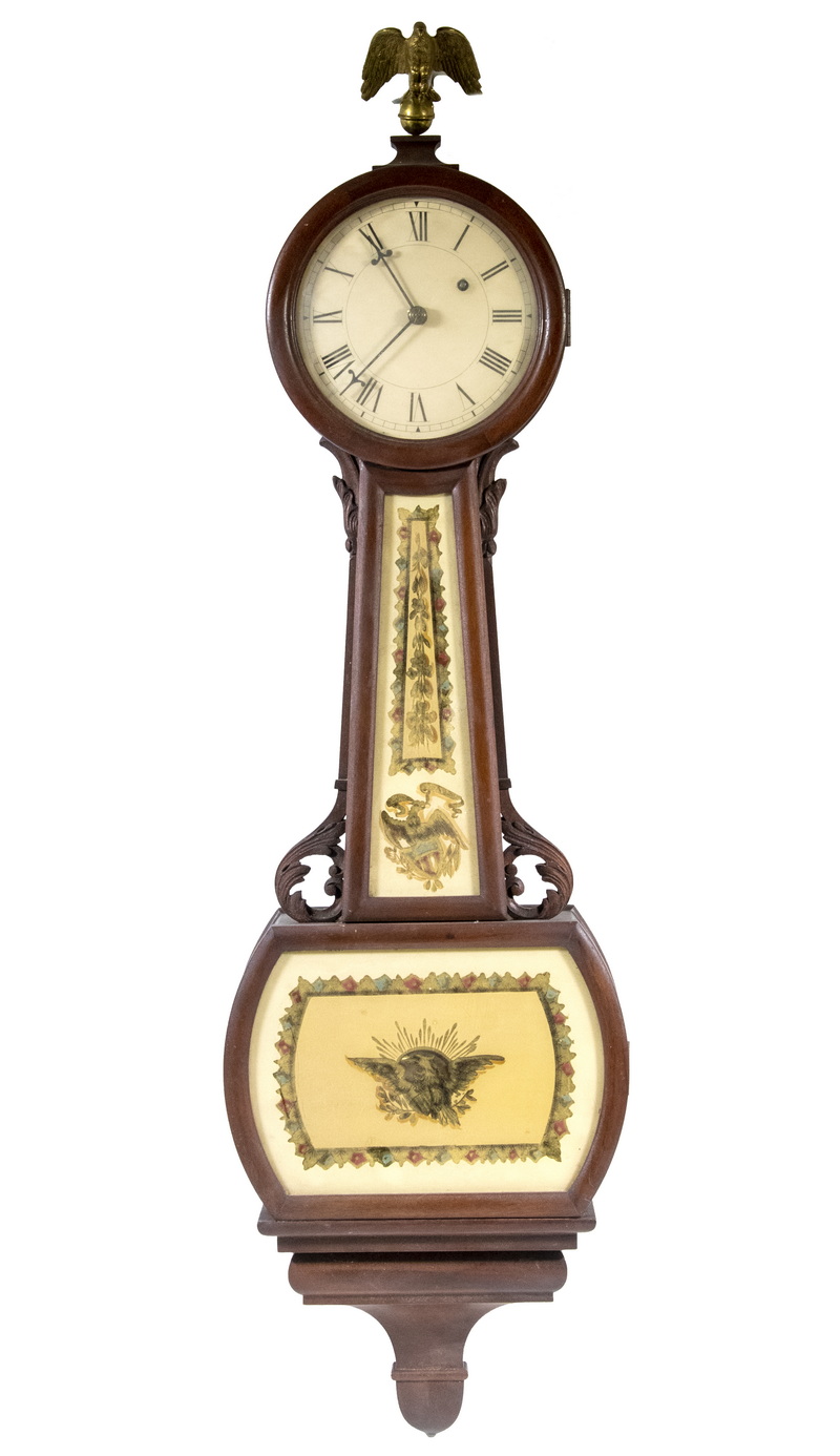 19TH C. BANJO CLOCK Weight-Driven,