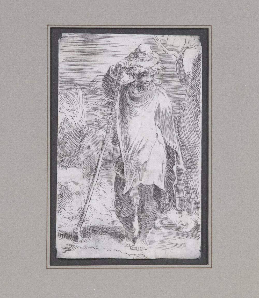 16TH C ETCHING OF SHEPHERD A Young 2b4b96