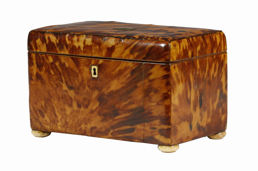 TORTOISESHELL TEA CADDY 19th c  2b4bbd