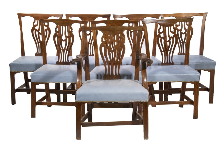  SET OF 8 CHIPPENDALE DINING CHAIRS 2b4bbf