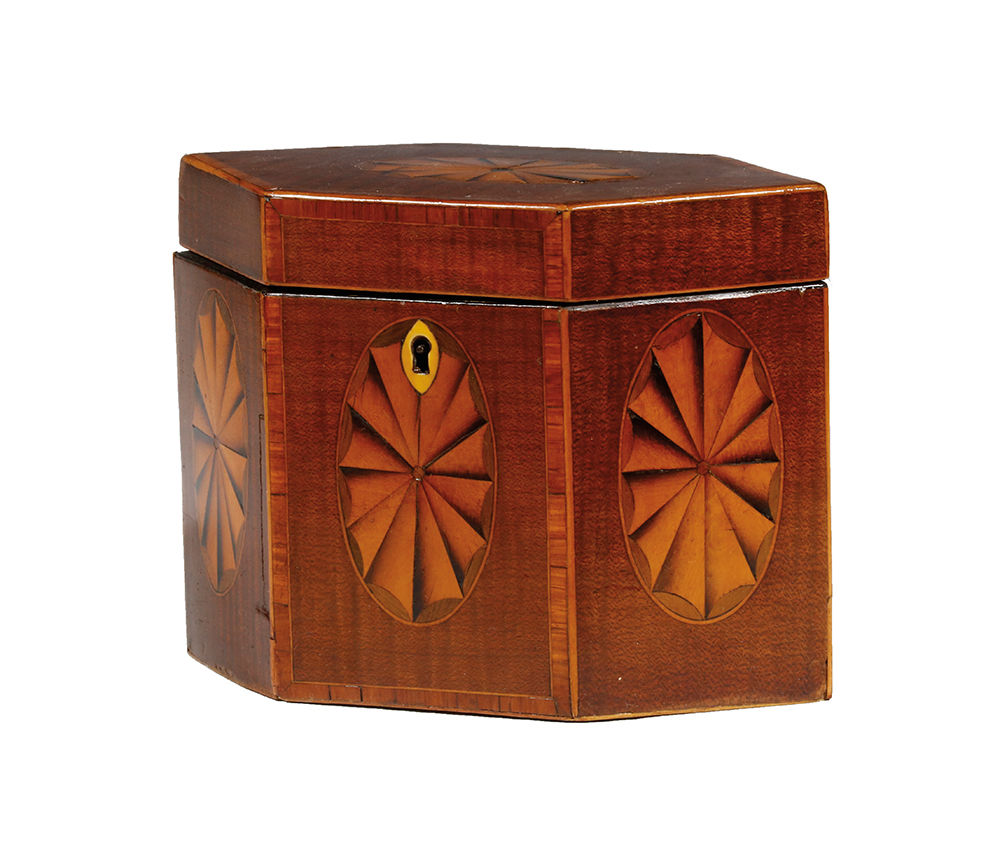 HEXAGONAL TEA CADDY WITH PATERA