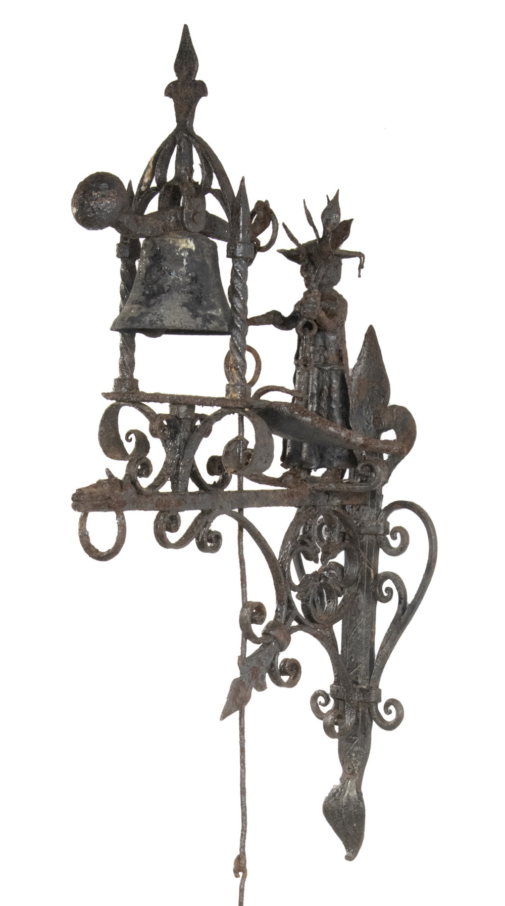 ORNATE EUROPEAN WROUGHT IRON DOORBELL