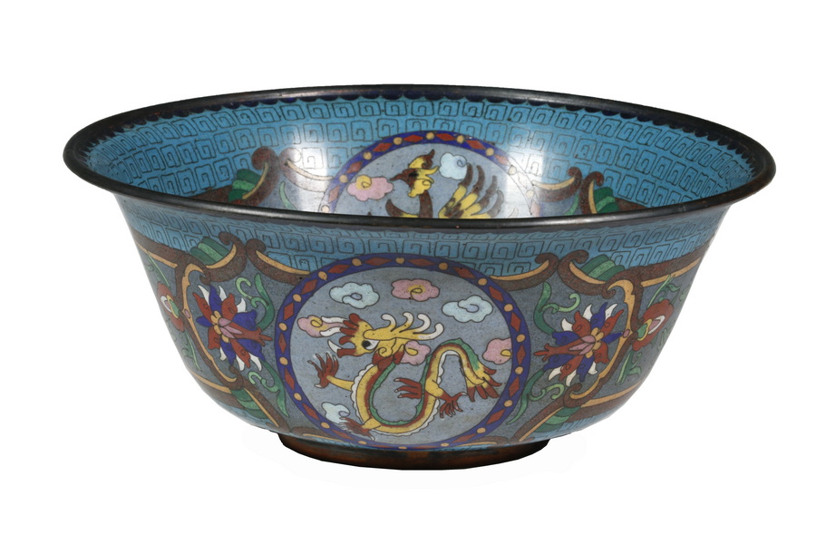 CHINESE CLOISONNE BOWL 19th c  2b4c98