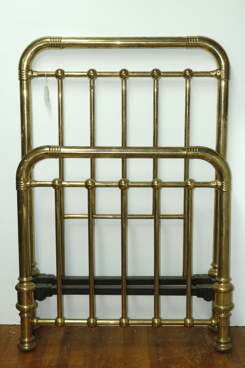 ANTIQUE BRASS BED With tube and ball