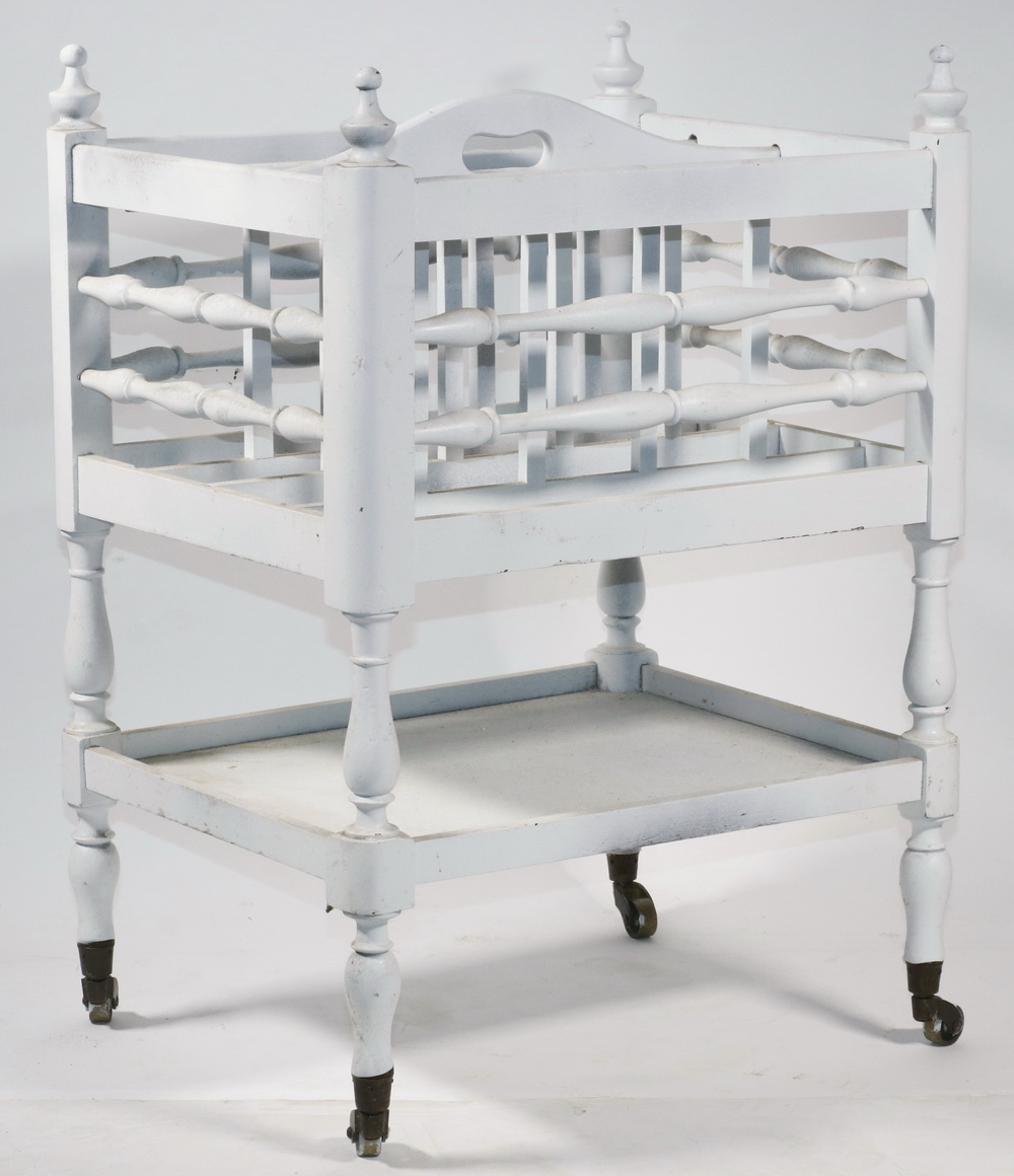 WHITE PAINTED CANTERBURY Four Compartment 2b509d