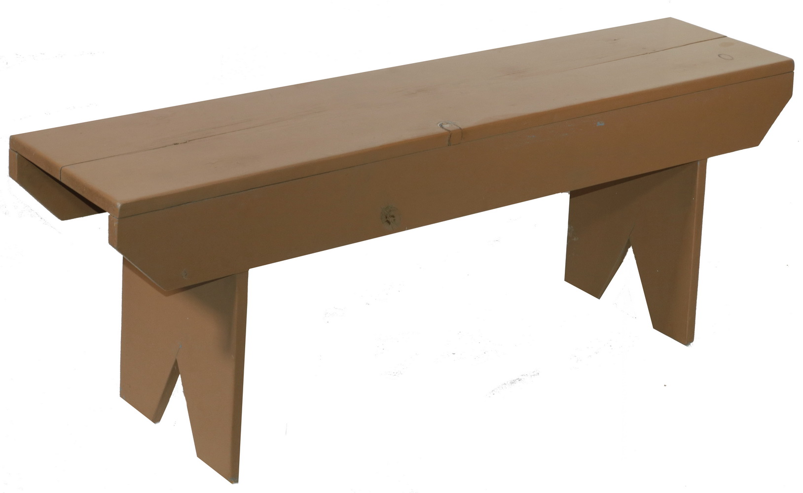 BROWN PAINTED PINE COUNTRY BENCH