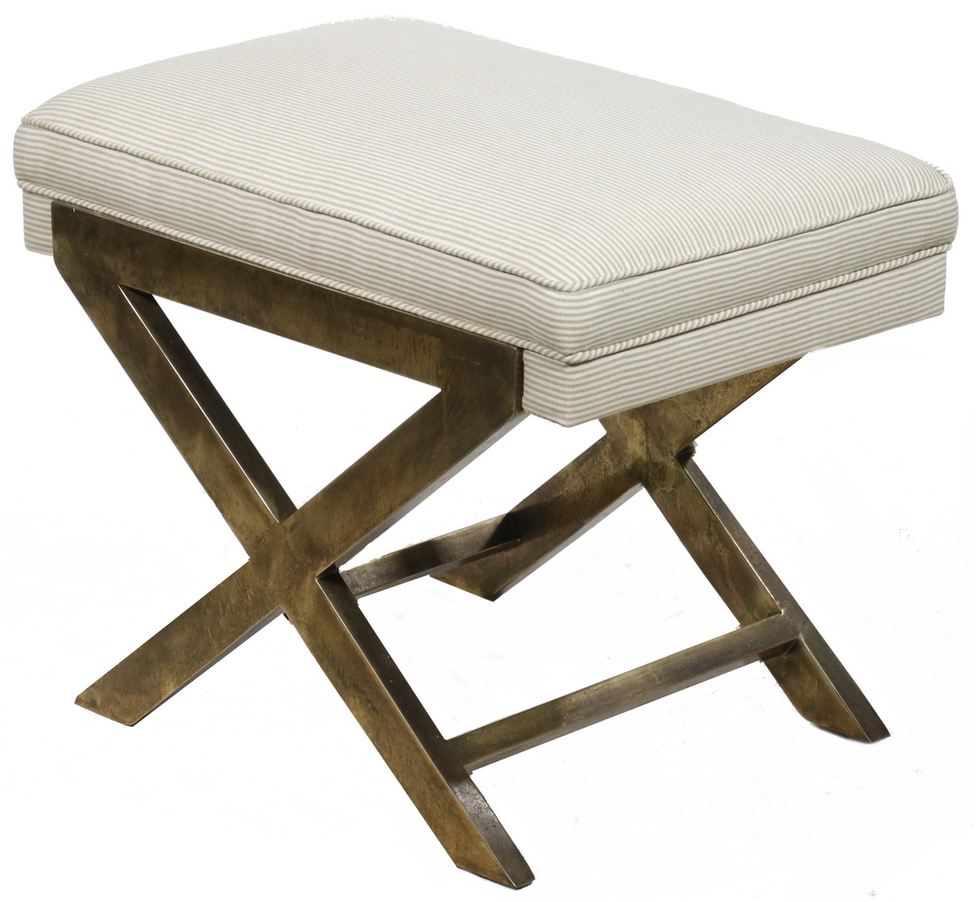 UPHOLSTERED X FRAME BENCH Contemporary 2b50d7
