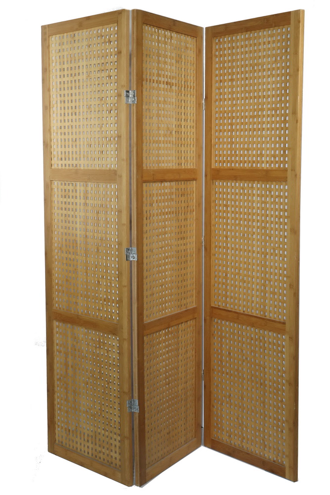 THREE PANEL BAMBOO FOLDING SCREEN 2b50f2