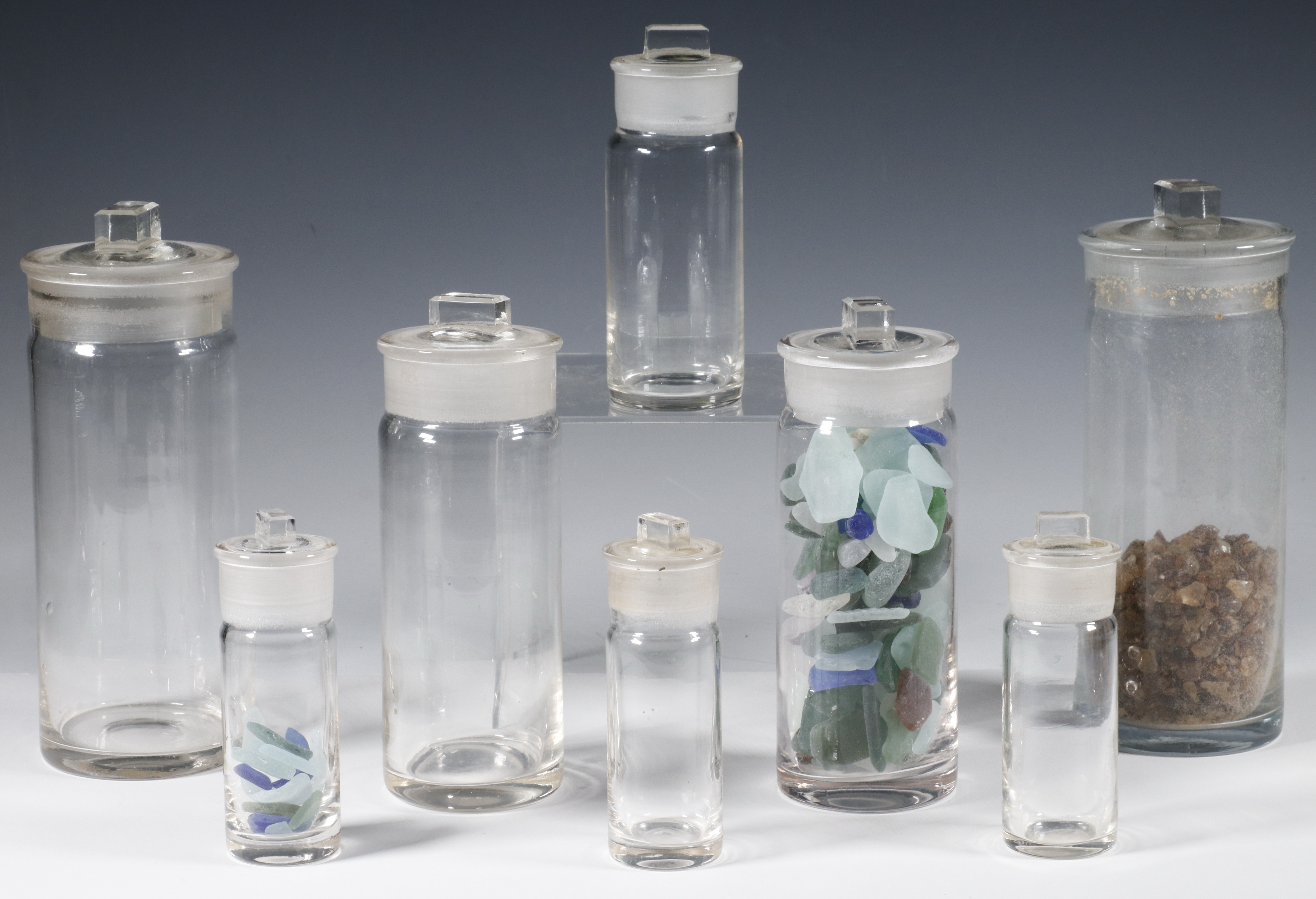 (8) BLOWN GLASS JARS FROM LOUIS