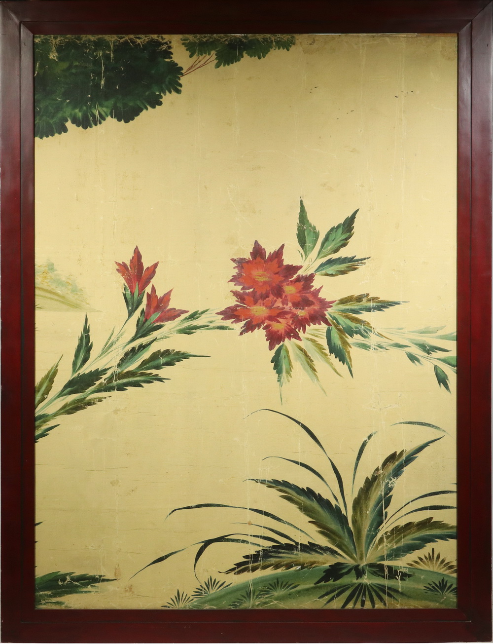 LARGE FRAMED SECTION OF HAND PAINTED 2b511e