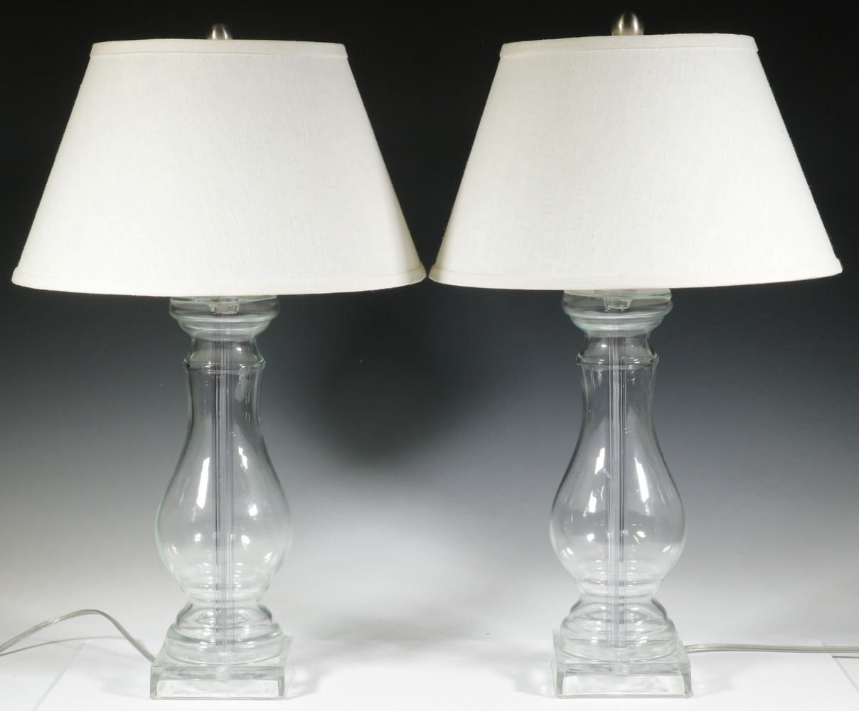 PR GLASS TABLE LAMPS Pair of Contemporary 2b511c