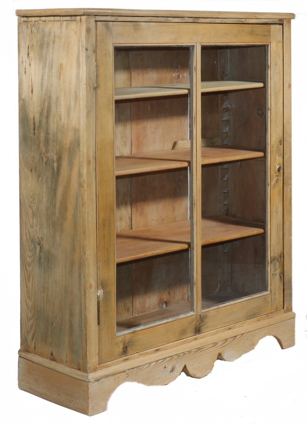 SCRUBBED PINE DISPLAY CABINET Scrubbed