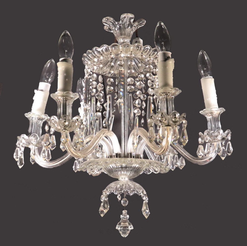 CRYSTAL CHANDELIER 1950s vintage 2b5197