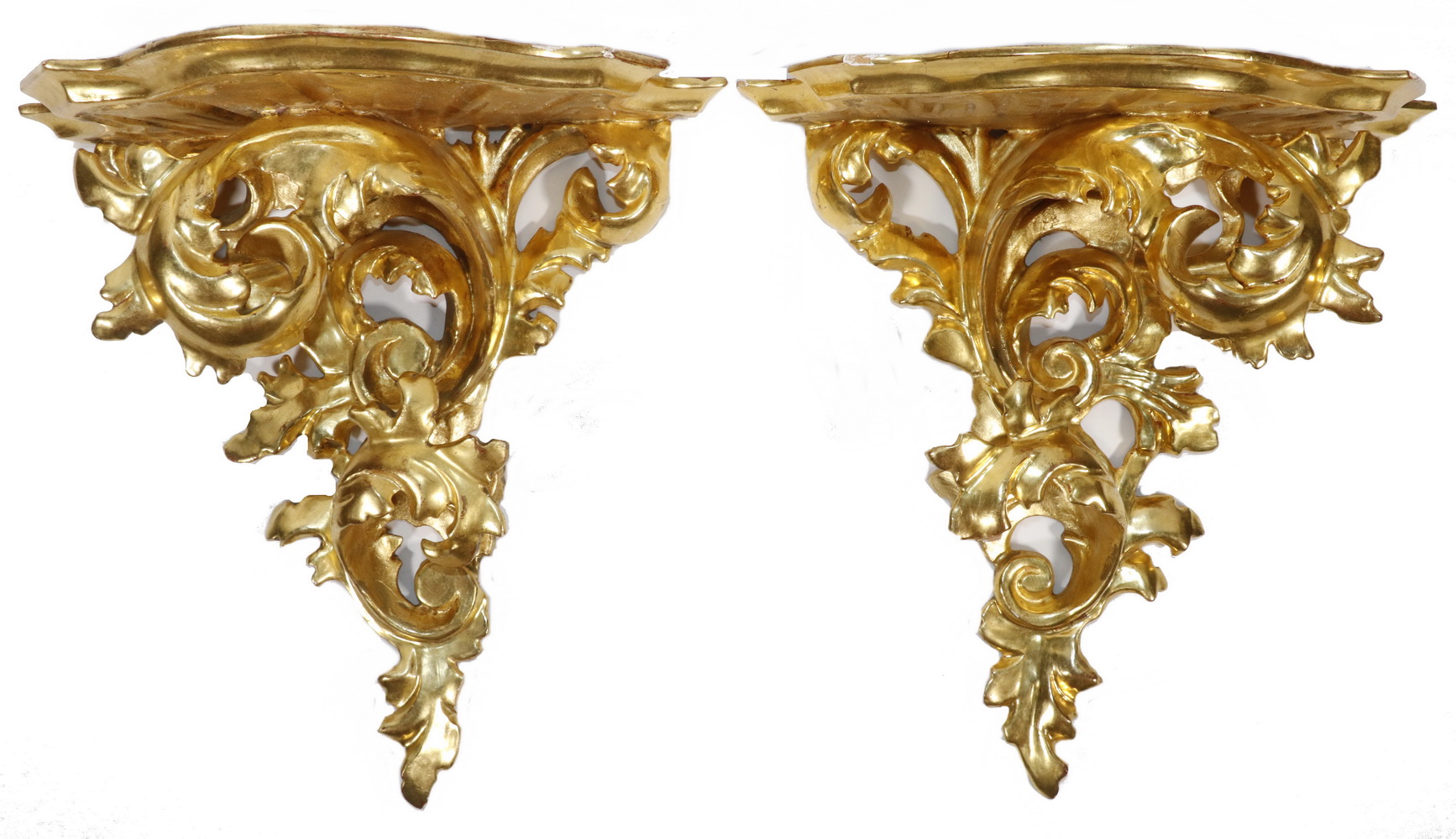 PR OF ITALIAN BRACKET SHELVES Florentine