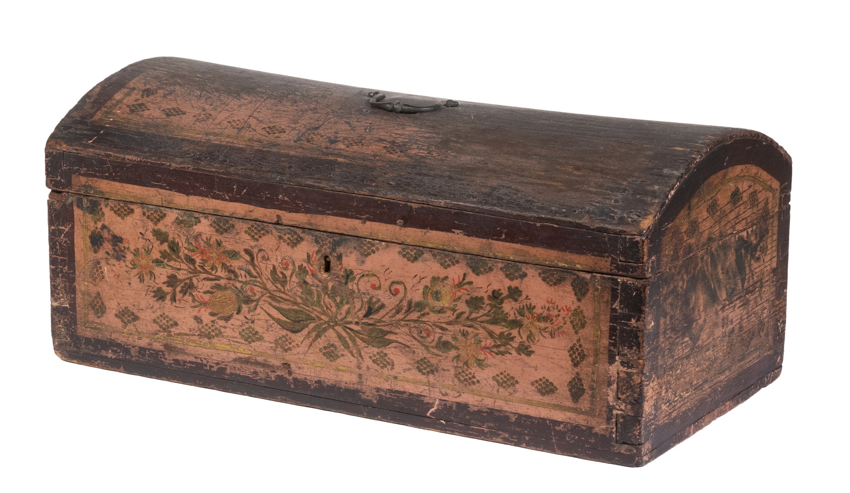 PAINT DECORATED STORAGE BOX Early 2b2ec9