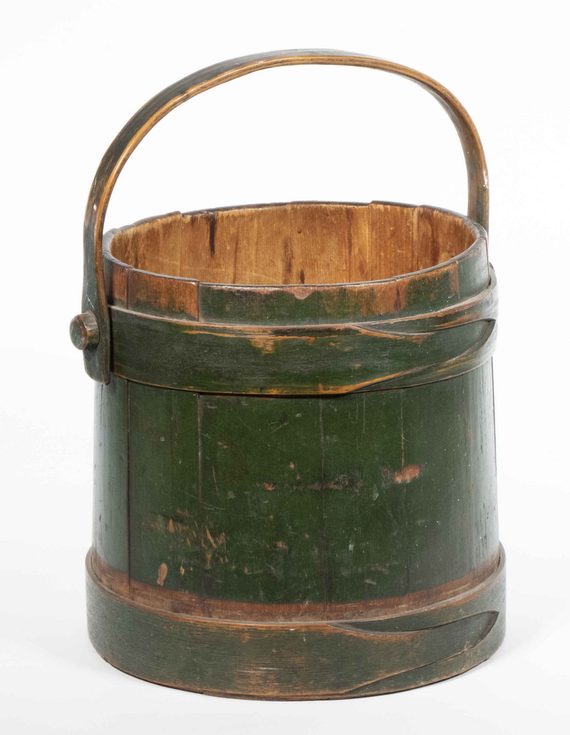 GREEN PAINTED FIRKIN MARKED S  2b2ef4