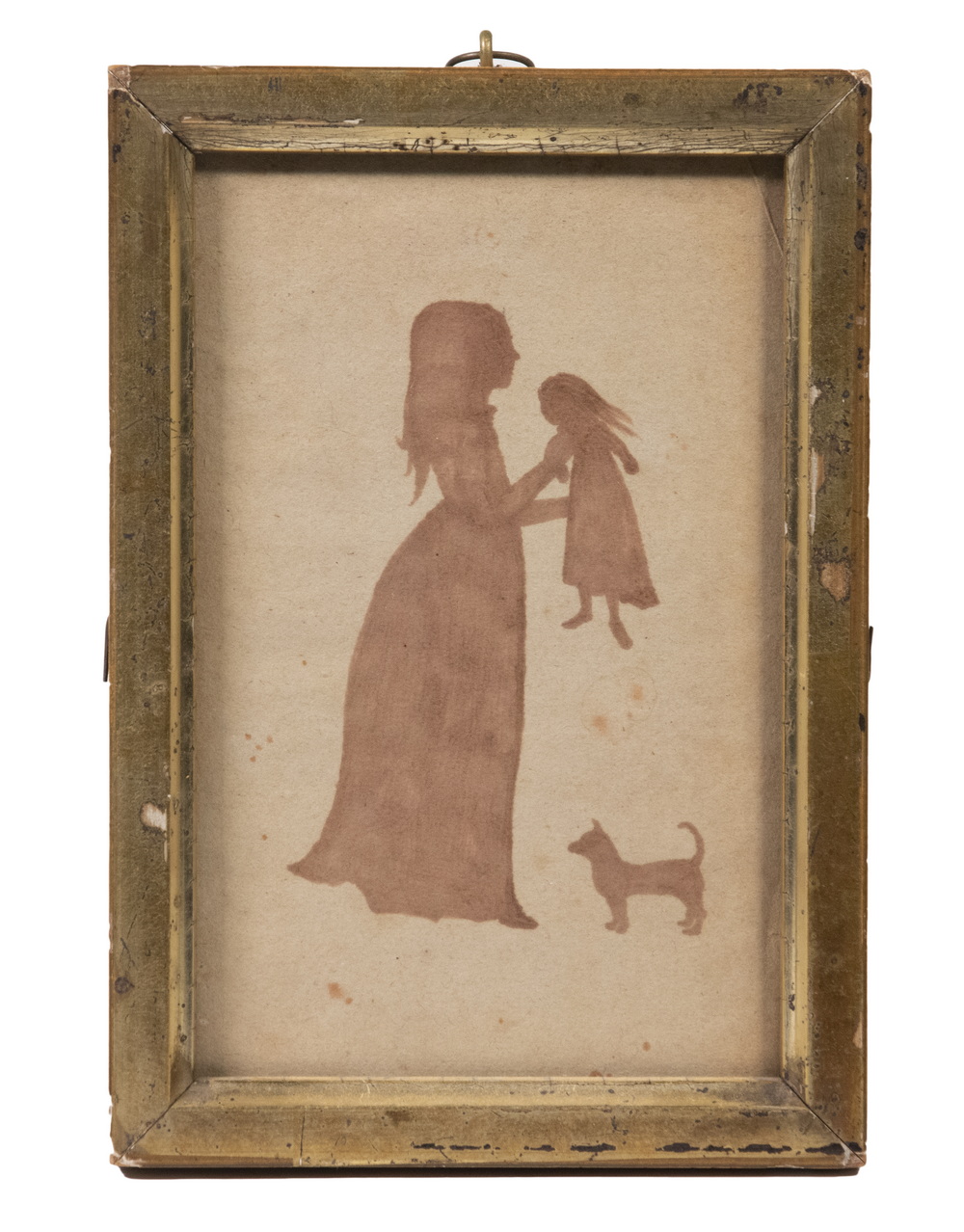 RARE SILHOUETTE OF GIRL WITH DOLL