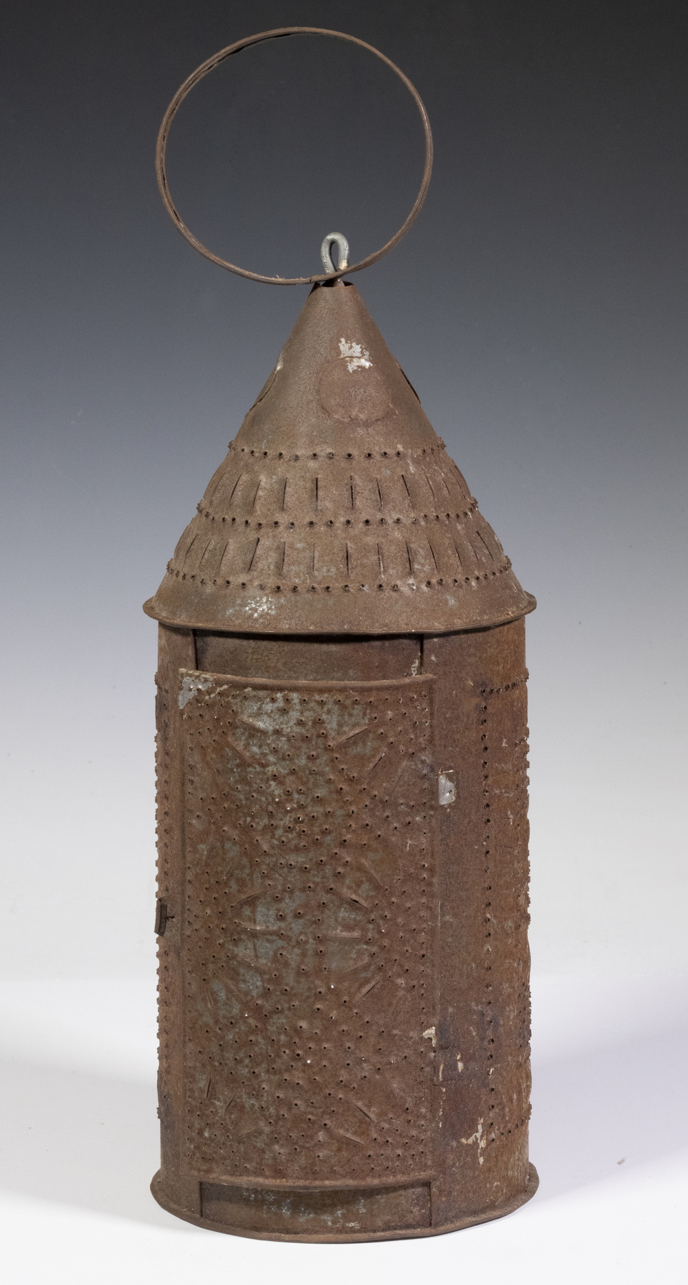 PIERCED TIN LANTERN 19th c. Candle