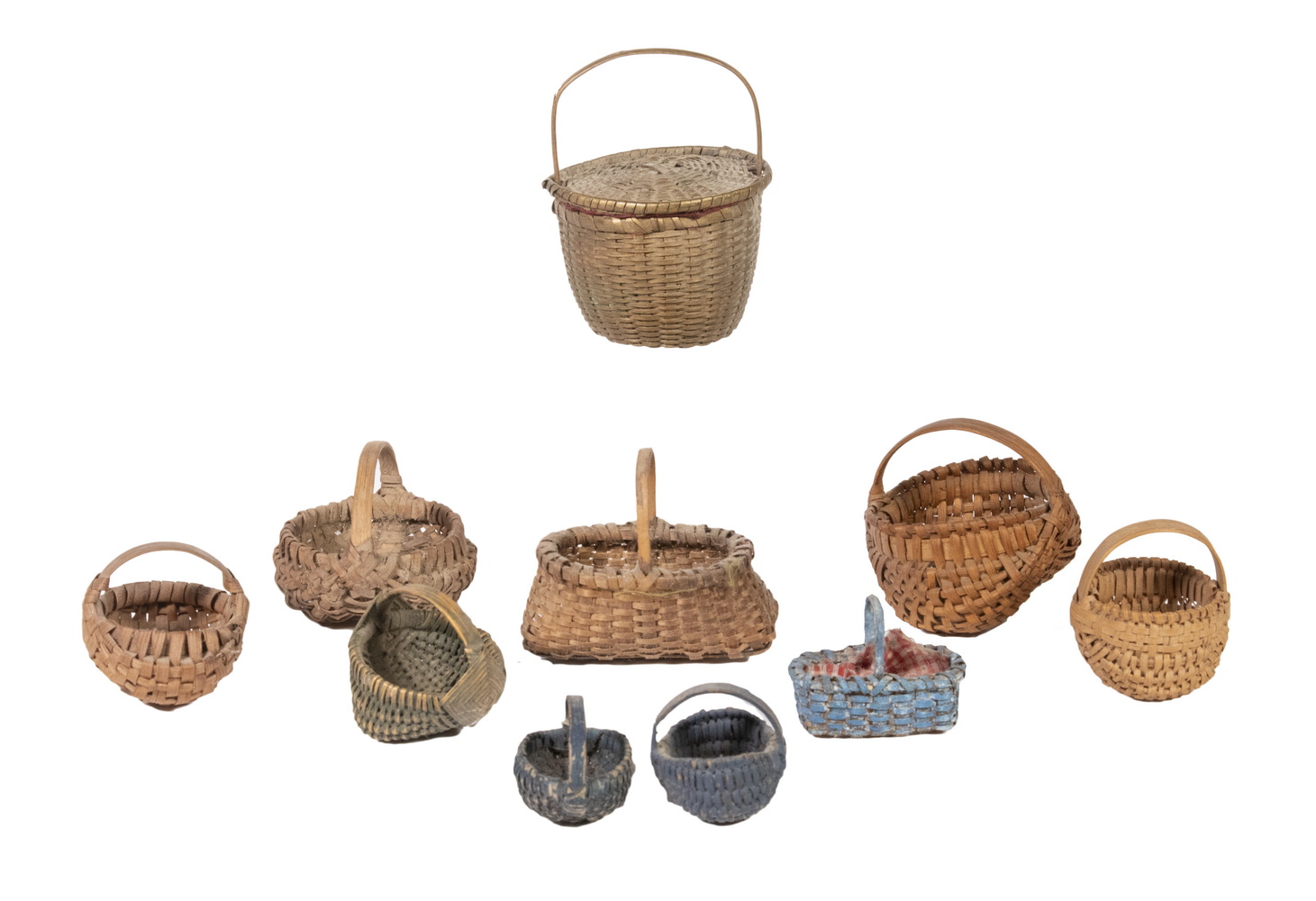 MINIATURE BASKET COLLECTION (10) Finely