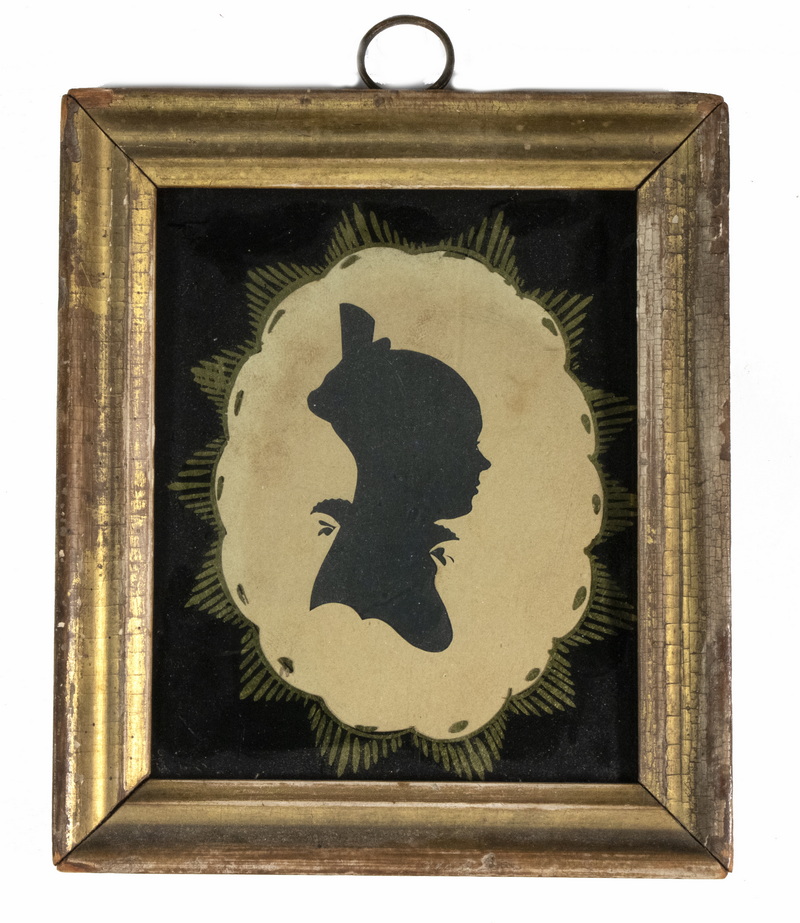 18TH C SILHOUETTE OF A GIRL Bust 2b301c