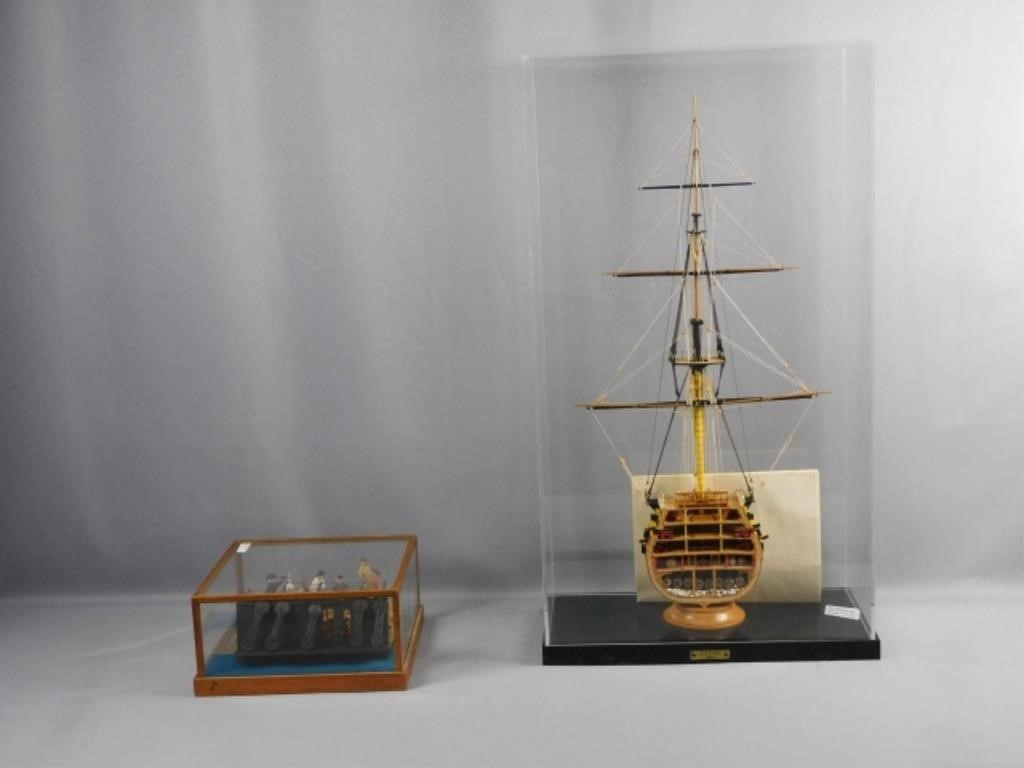 (2) HMS VICTORY CROSS-SECTION MODELS.