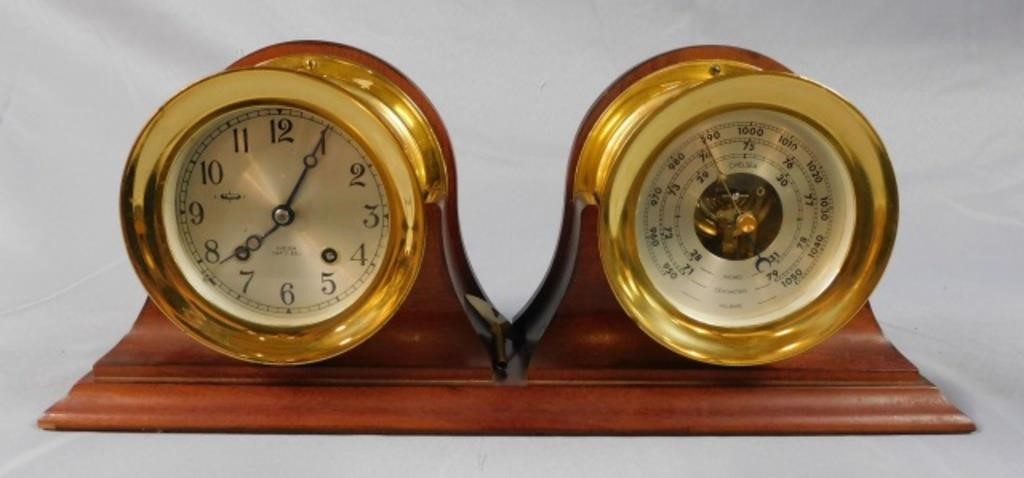 CHELSEA SHIP'S BELL CLOCK, BRASS