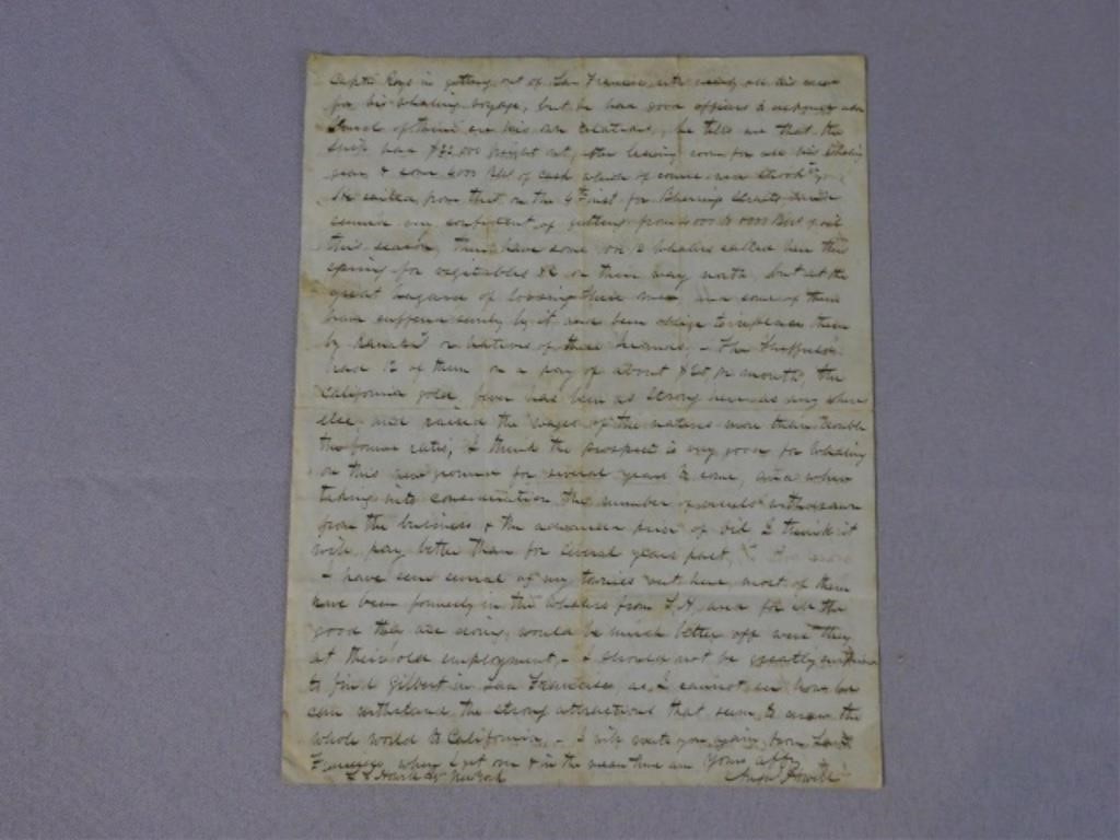 RARE 4 PAGE WHALING LETTER THIS 2b3124