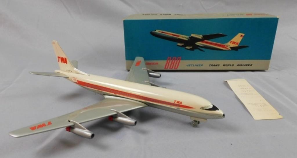 VINTAGE TWA JET LINER TIN LITHOGRAPH