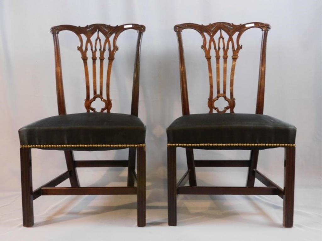 PAIR OF MAHOGANY CHIPPENDALE STYLE