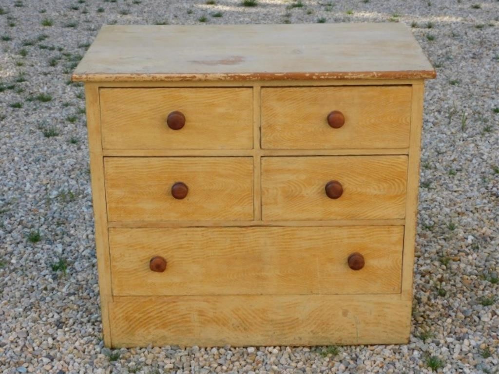 SHAKER GRAIN PAINTED CHEST 19TH 2b322e