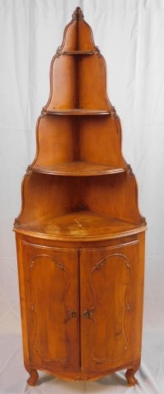 FRENCH WALNUT CORNER CABINET EARLY 2b3236