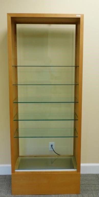 CONTEMPORARY MAPLE AND GLASS DISPLAY 2b3274